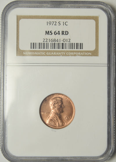 1972-S Lincoln Cent . . . . NGC MS-64 RD