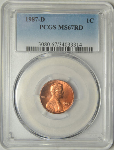 1987-D Lincoln Cent PCGS MS-67 RD