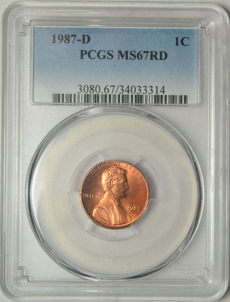 1987-D Lincoln Cent . . . . PCGS MS-67 RD