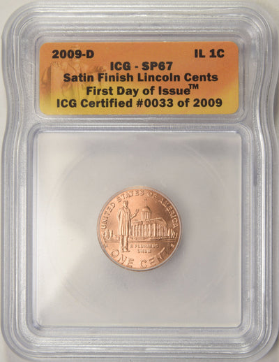 2009-D Professional Life Lincoln Cent ICG SP-67 First Day of Issue