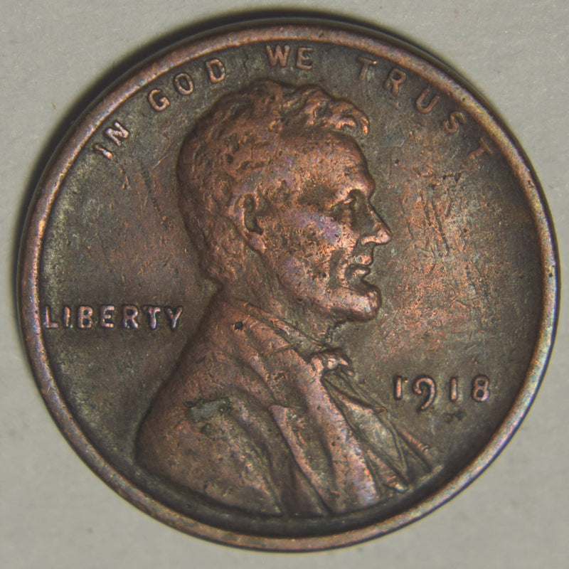 1918 Lincoln Cent . . . . AU rim hit