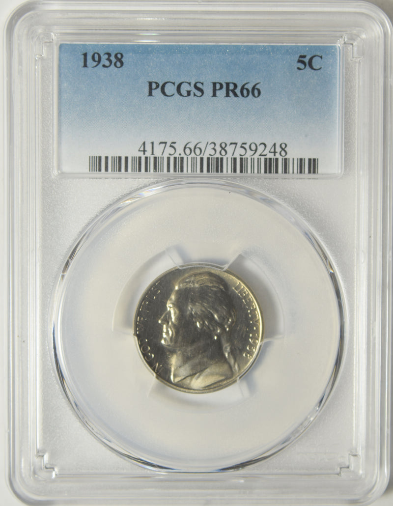 1938 Jefferson Nickel . . . . PCGS PR-66