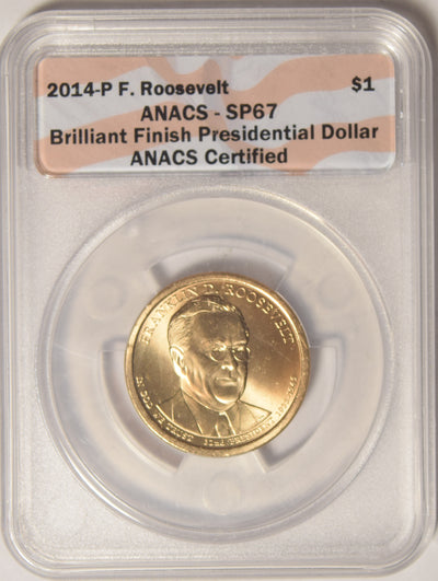 2014-P F. Roosevelt Presidential Dollar . . . . ANACS SP-67