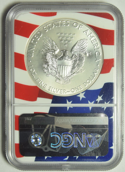 2020 Silver Eagle . . . . NGC MS-70 New Year's Edition Flag Holder