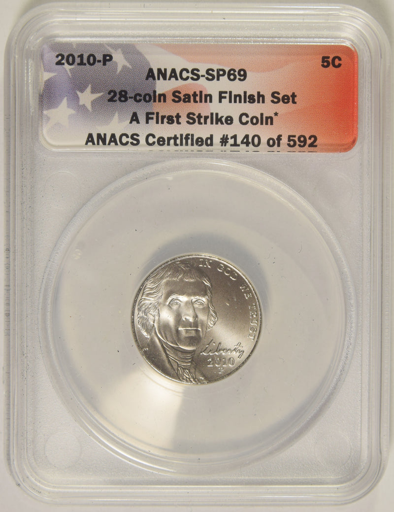 2010-P Jefferson Nickel . . . . ANACS SP-69 Satin Finish