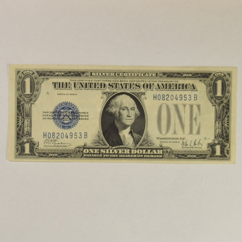 $1.00 1928 B -Funny Back- Silver Certificate Choice About Uncirculated
