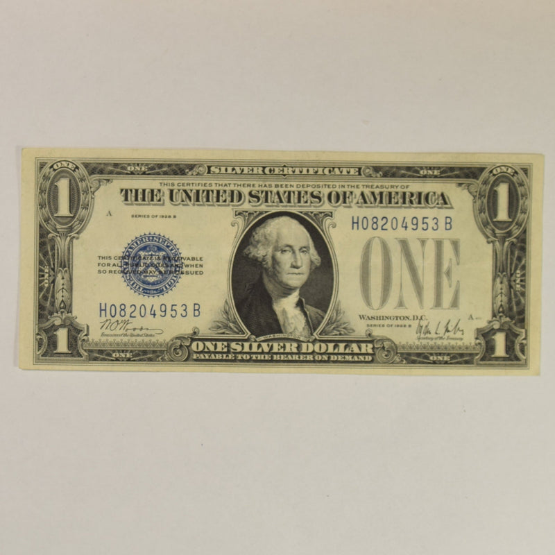 $1.00 1928 B -Funny Back- Silver Certificate . . . . Choice About Uncirculated