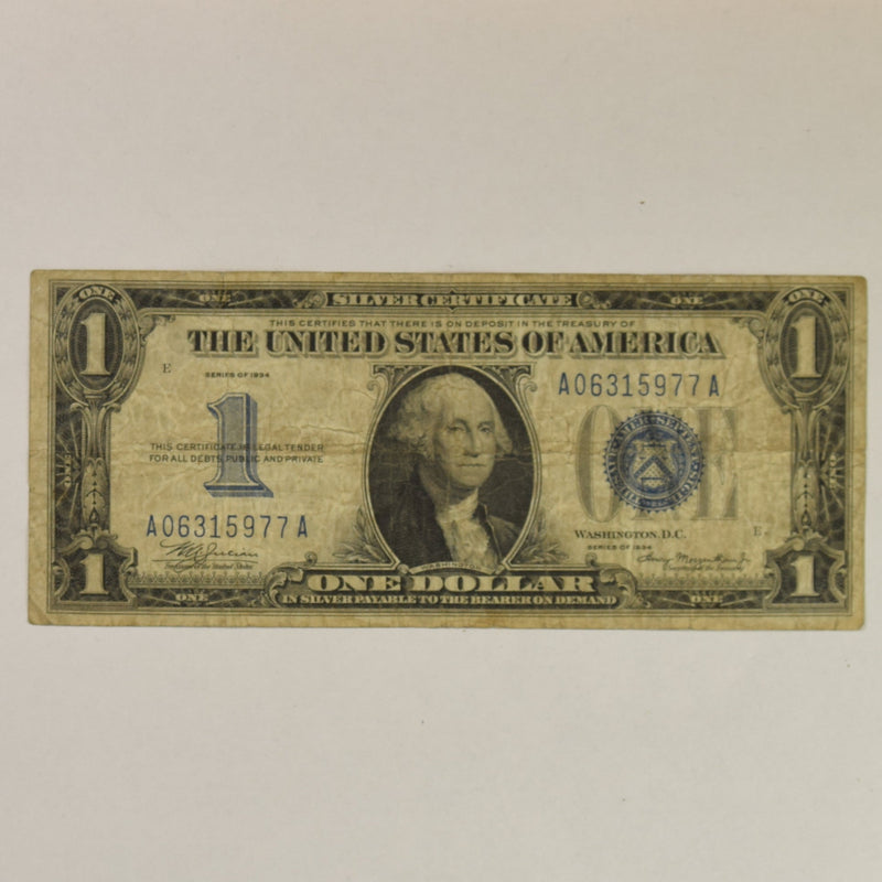 $1.00 1934 -Funny Back- Silver Certificate . . . . Very Good