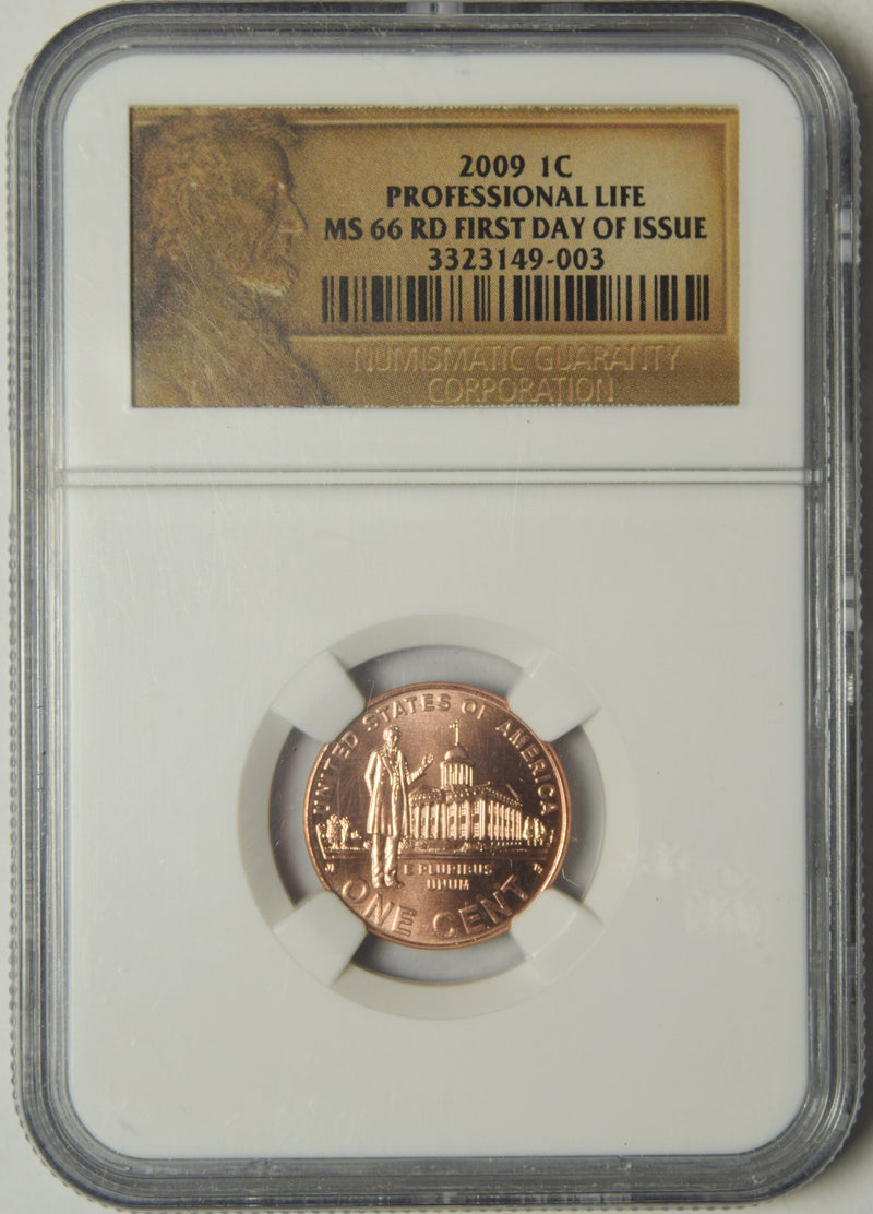 2009 Professional Life Lincoln Cent NGC MS-66 RD First Day of Issue