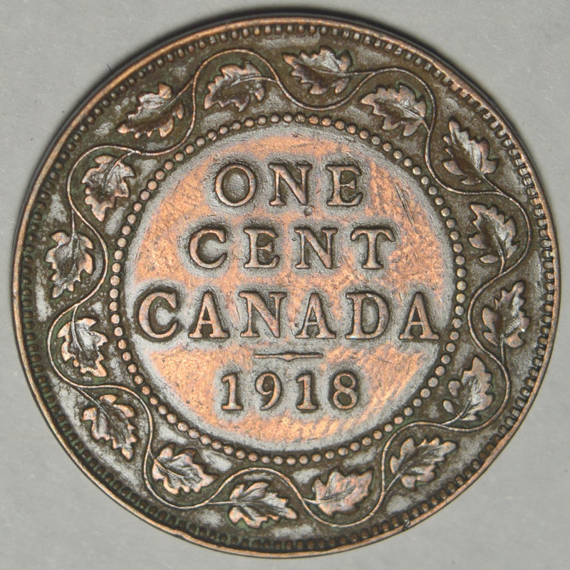 1918 Canadian Cent XF/AU
