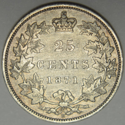 1871-H Canadian Quarter Fine