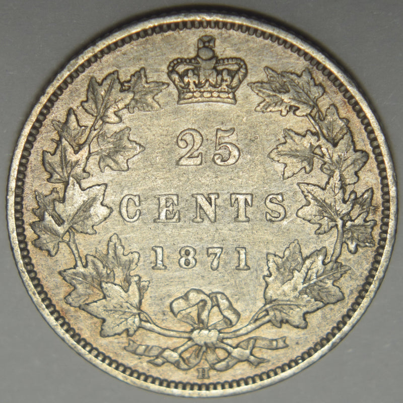 1871-H Canadian Quarter Fine