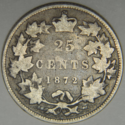 1872-H Canadian Quarter Fine