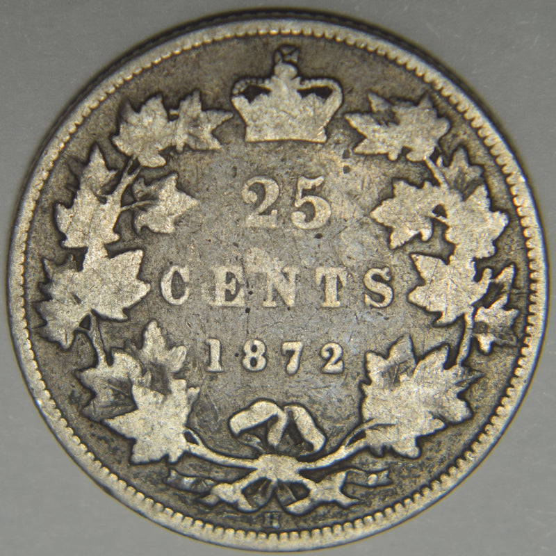 1872-H Canadian Quarter Fine