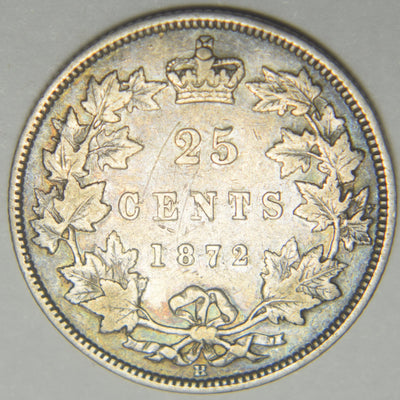 1872-H Canadian Quarter VF scratches