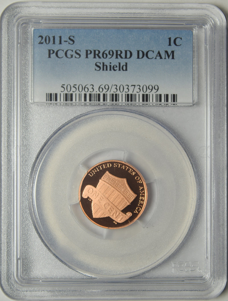 2011-S Lincoln Shield Cent . . . . PCGS PR-69 RD DCAM