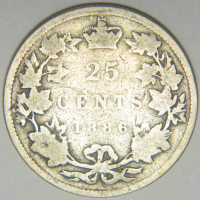 1886 Canadian Quarter  Good
