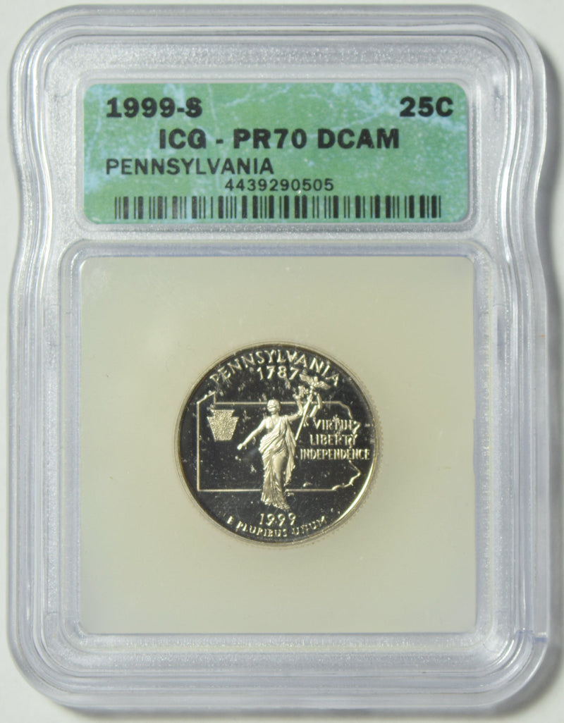 1999-S Pennsylvania State Quarter ICG PR-70 DCAM