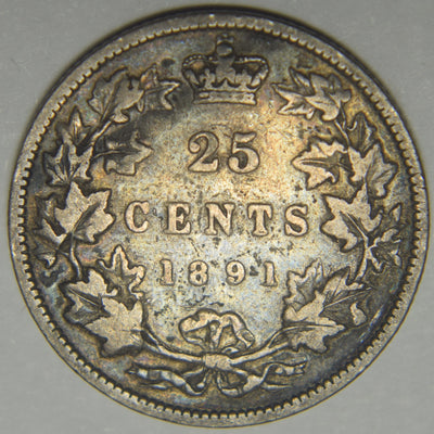 1891 Canadian Quarter VG/Fine