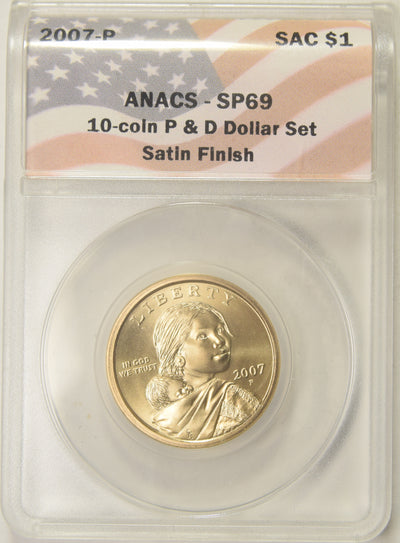 2007-P Sacagawea Dollar . . . . ANACS SP-69 Satin Finish