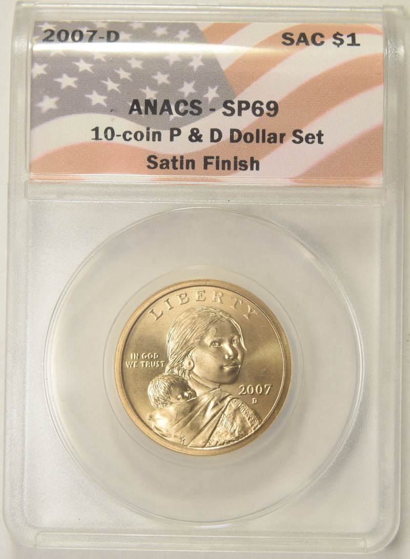2007-D Sacagawea Dollar ANACS SP-69 Satin Finish