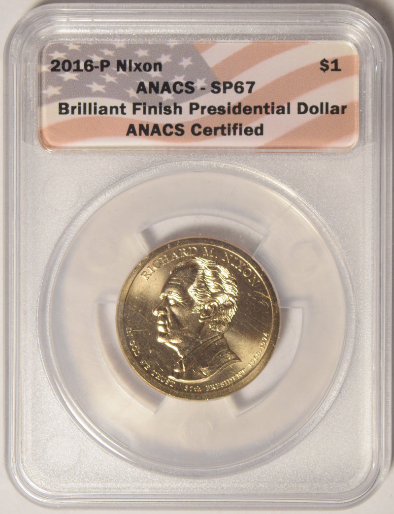 2016-P Nixon Presidential Dollar ANACS SP-67