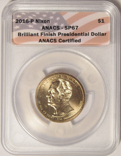 2016-P Nixon Presidential Dollar . . . . ANACS SP-67
