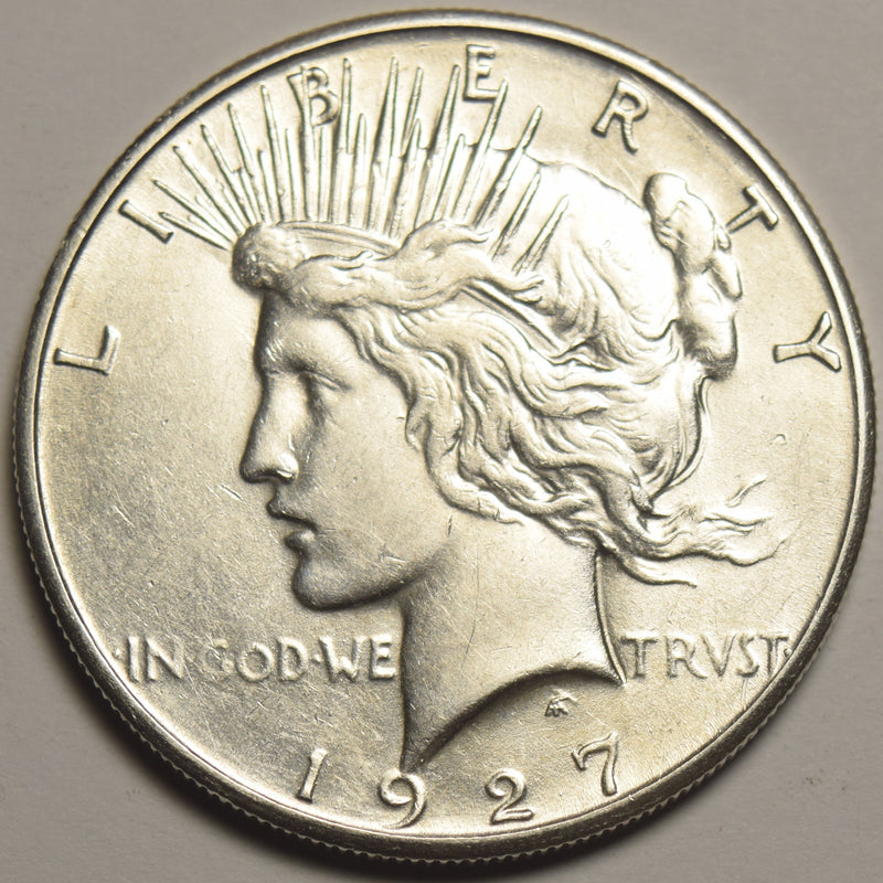 1927-S Peace Dollar . . . . Choice About Uncirculated
