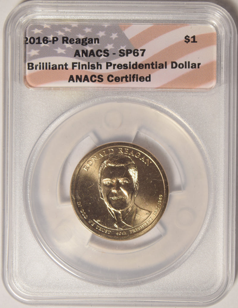 2016-P Reagan Presidential Dollar . . . . ANACS SP-67