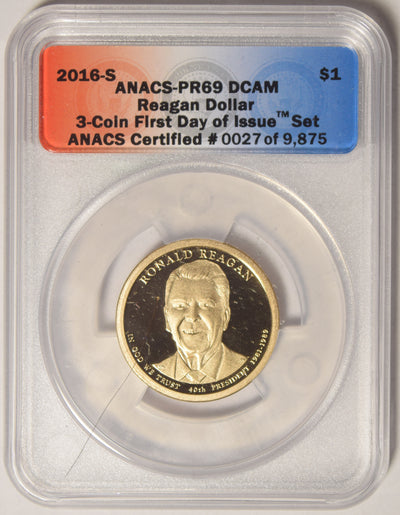 2016-S Reagan Presidential Dollar . . . . ANACS PR-69 DCAM First Day of Issue