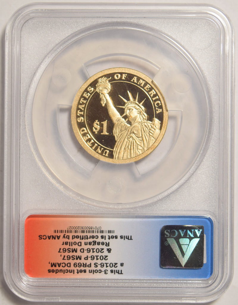 2016-S Reagan Presidential Dollar . . . . ANACS PR-69 DCAM First Day of Issue