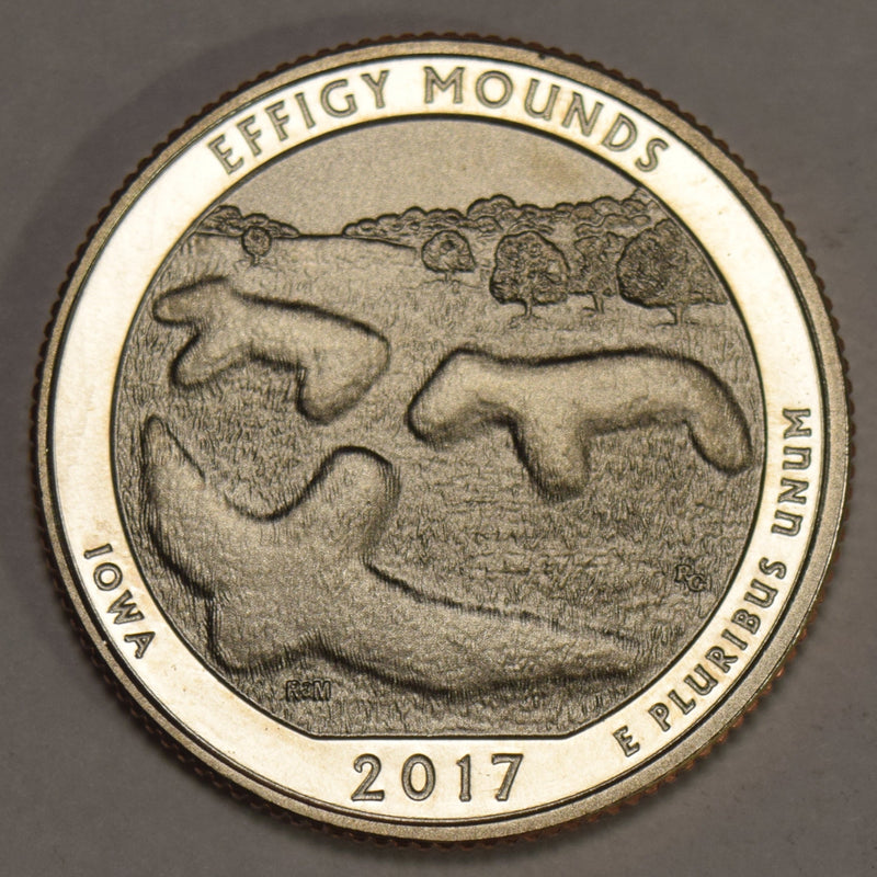 2017-S Effigy Mounds Quarter . . . . Enhanced BU