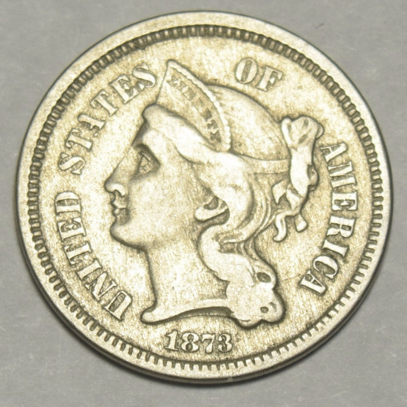 1873 Closed 3 Nickel Three Cent Piece . . . . Very Fine