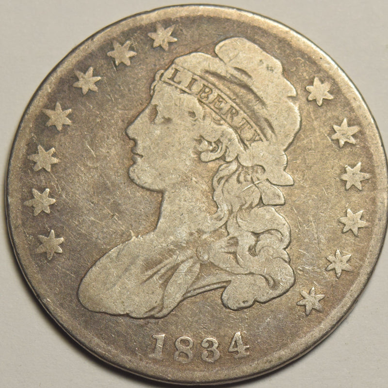 1834 Small Date Small Letters Bust Half . . . . Fine