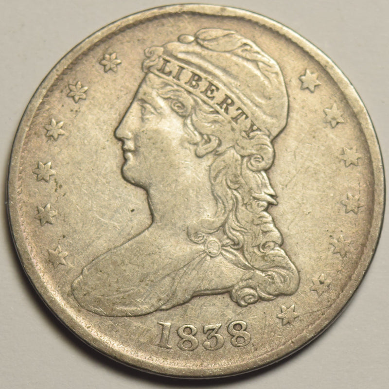 1838 Reeded Edge Bust Half . . . . Extremely Fine