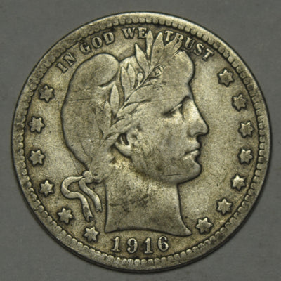 1916-D Barber Quarter Fine/VF