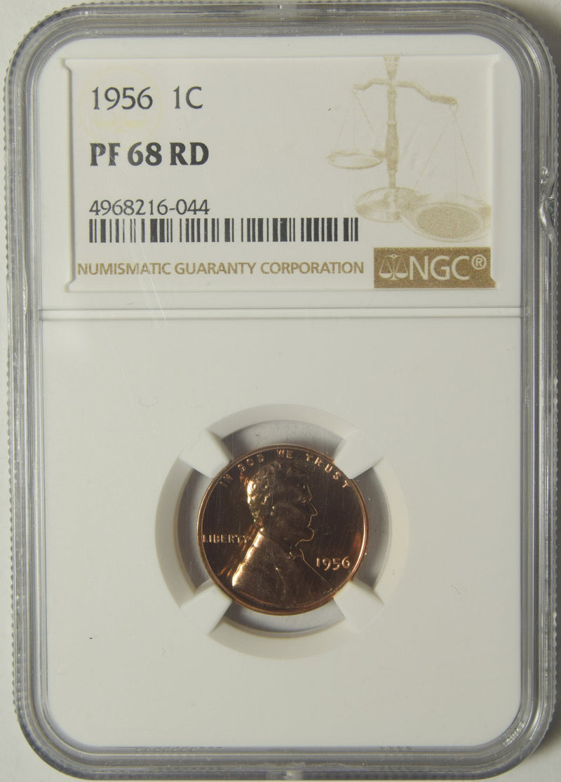 1956 Lincoln Cent NGC PF-68 RD