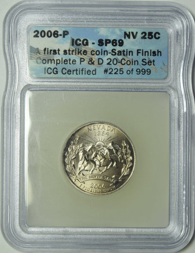 2006 Nevada State Quarter ICG SP-69 First Strike Satin Finish