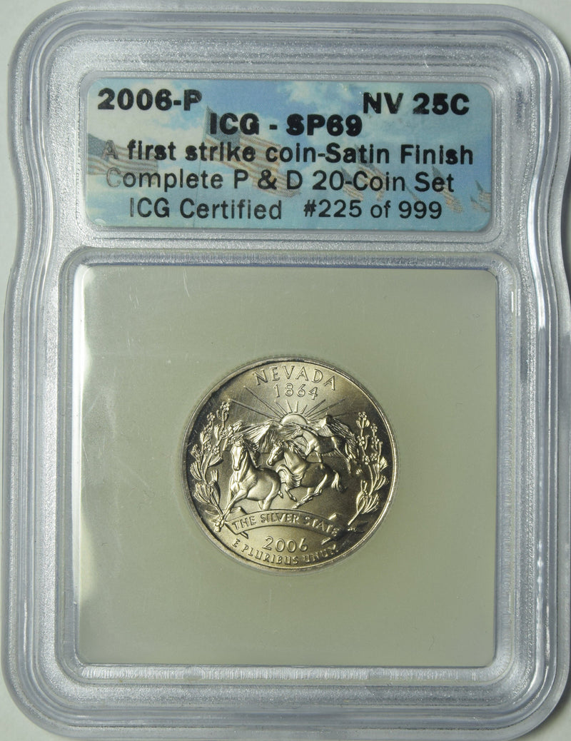 2006 Nevada State Quarter ICG SP-69 First Strike Satin Finish