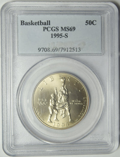 1995-S Basketball Half PCGS MS-69