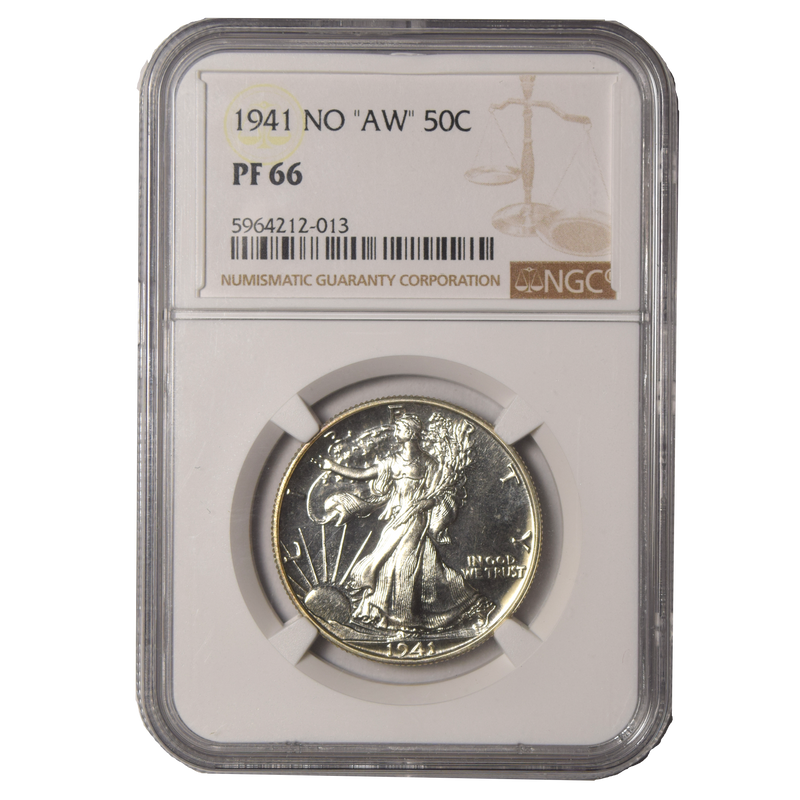 1941 No -AW- Walking Liberty Half NGC PF-66