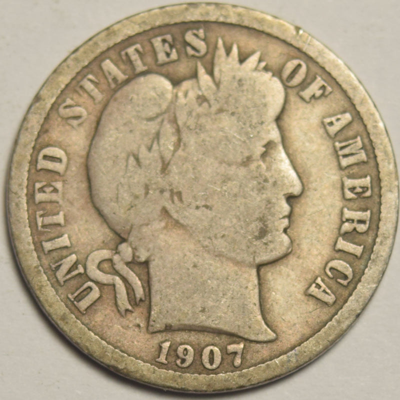 1907-S Barber Dime . . . . Very Good
