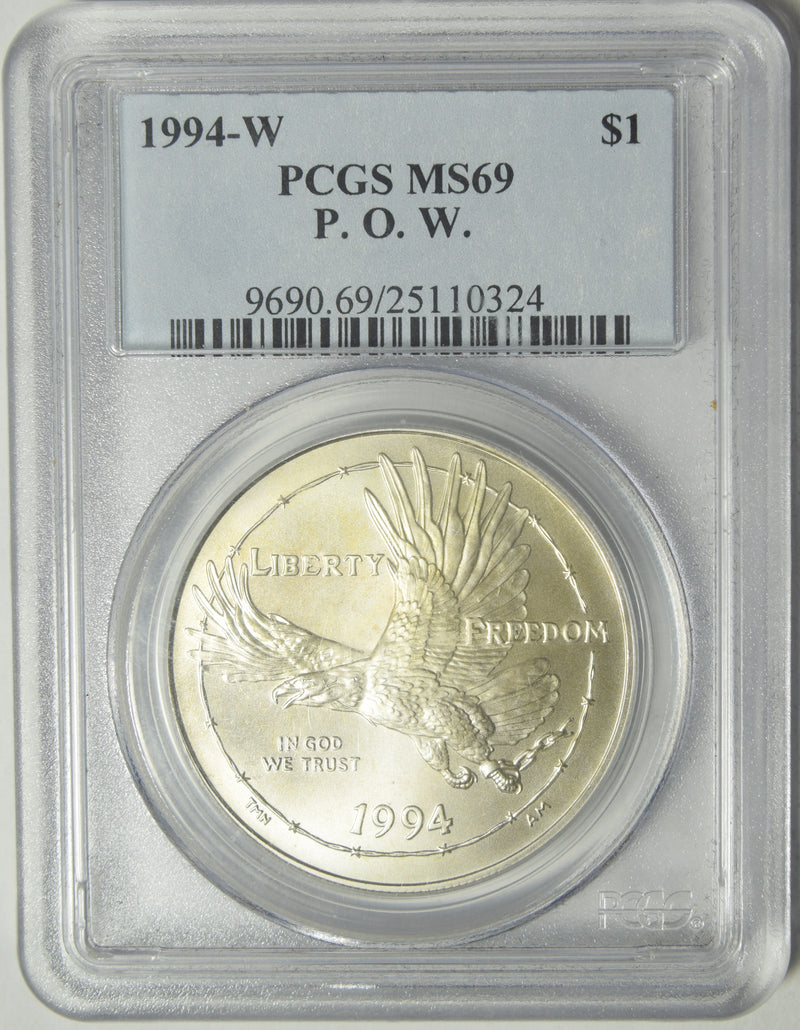 1994-W P.O.W. Silver Dollar . . . . PCGS MS-69
