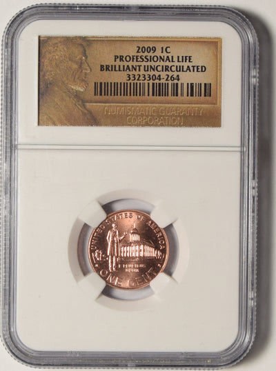 2009 Professional Life Lincoln Cent . . . . NGC BU First Day Ceremony