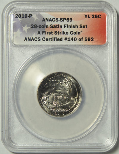 2010-P Yellowstone National Park, WY Quarter . . . . ANACS SP-69 First Strike Satin Finish