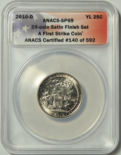 2010-D Yellowstone National Park WY Quarter . . . . ANACS SP-69 First Strike Satin Finish