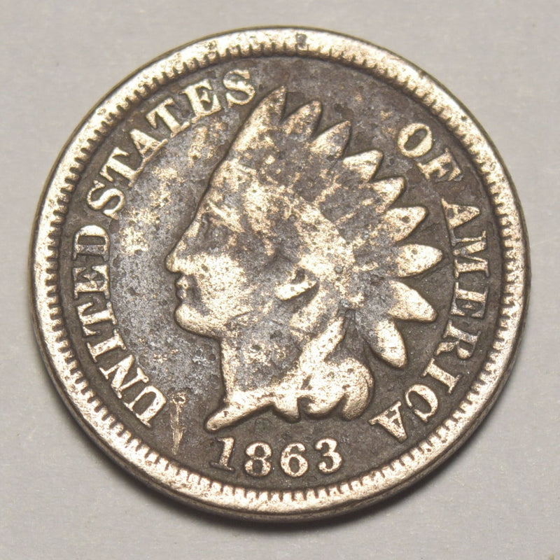 1863 Copper-Nickel Indian Cent . . . . VG corrosion
