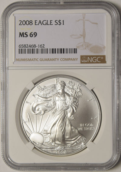 2008 Silver Eagle NGC MS-69