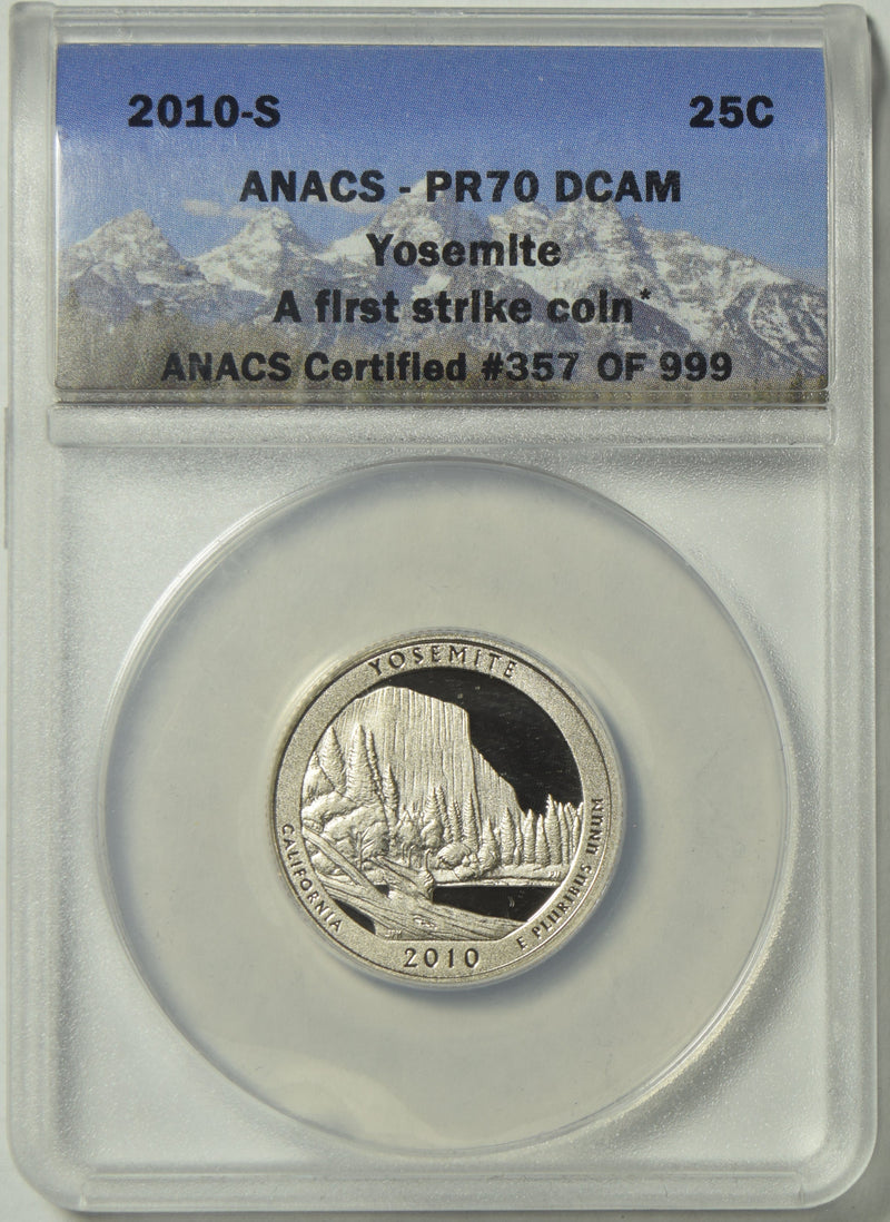 2010-S Yosemite National Park, CA Quarter ANACS PR-70 DCAM