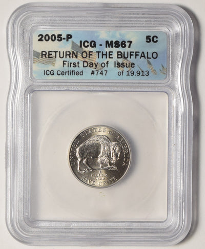 2005-P Buffalo Jefferson Nickel . . . . ICG MS-67 First Day of Issue